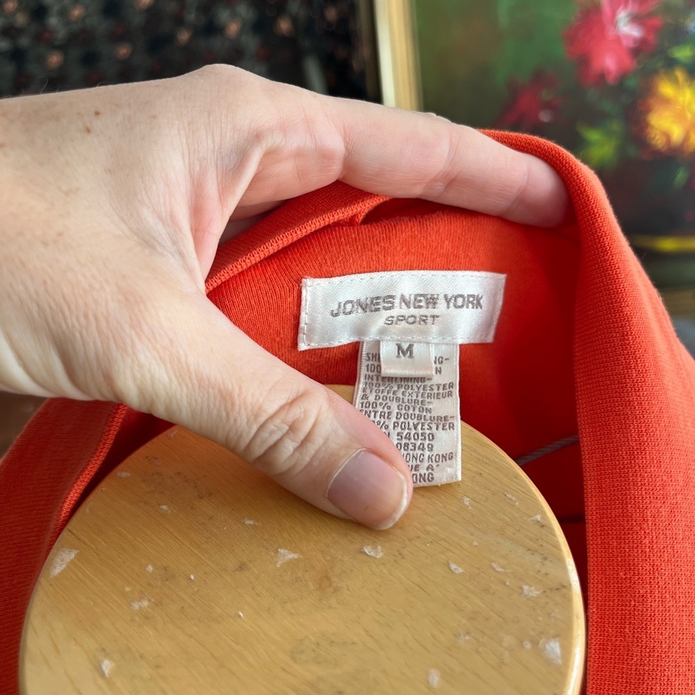 Jones New York Orange Bomber Jacket Zipper - Picture 9 of 14